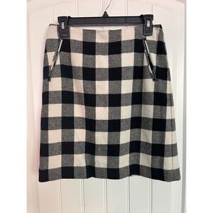 Talbots Skirt Womens‎ 2 Wool Blend Mini Plaid Gingham Zip Lined Preppy Academia